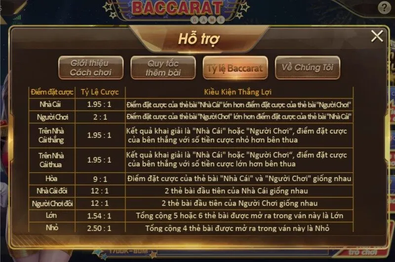Game bài Baccarat 78win