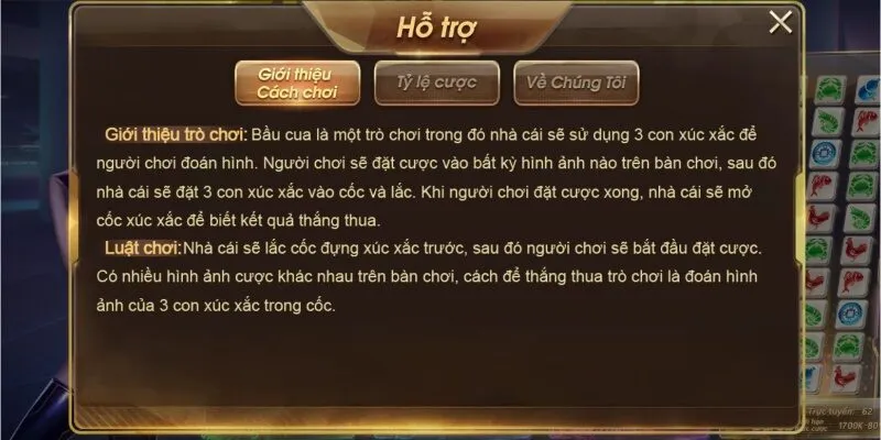 Hướng dẫn chơi bầu cua