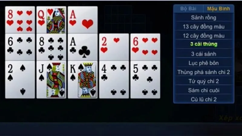 Các trường hợp thắng trắng trong mậu binh